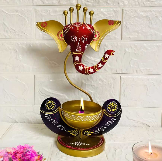 “Handcrafted Ganesha Tealight Holder – Elegant Home & Spiritual Decor”