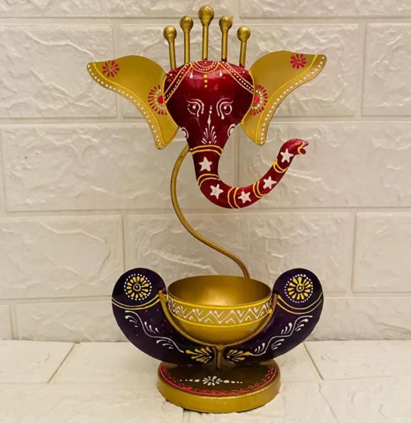 “Handcrafted Ganesha Tealight Holder – Elegant Home & Spiritual Decor”