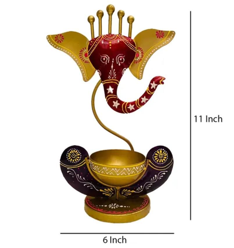 “Handcrafted Ganesha Tealight Holder – Elegant Home & Spiritual Decor”